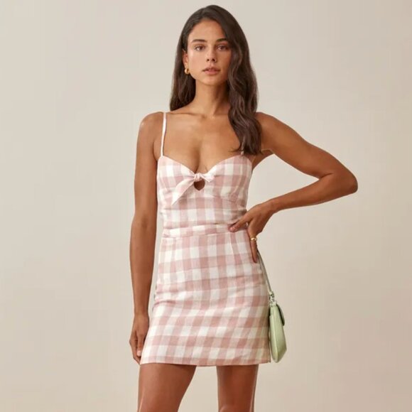 Reformation Dresses & Skirts - Reformation Beliz Linen Dress Gingham Size 0